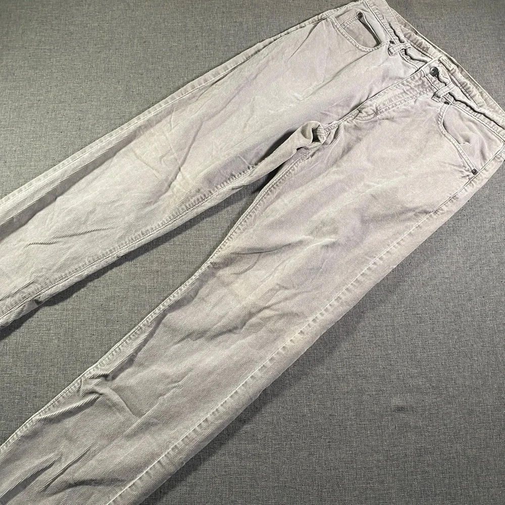 J Crew Mens Gray Straight Leg Corduroy Pants Size 32x32 Grey Stretch Lightweight